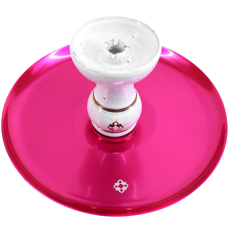 Narguile Amazon Future Marmorizado Metal Rosa Vaso Transparente Rigado