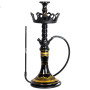 Narguile Zeus Smart Preto Brilho Prato Coroa Vaso Genie
