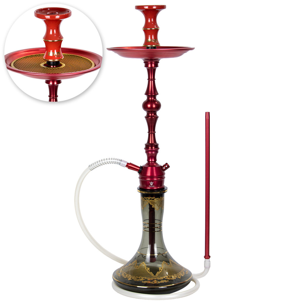 Narguile Triton Up Vermelho Vaso Md Genie 26cm Rosh Seven Bowl Prato Komanches