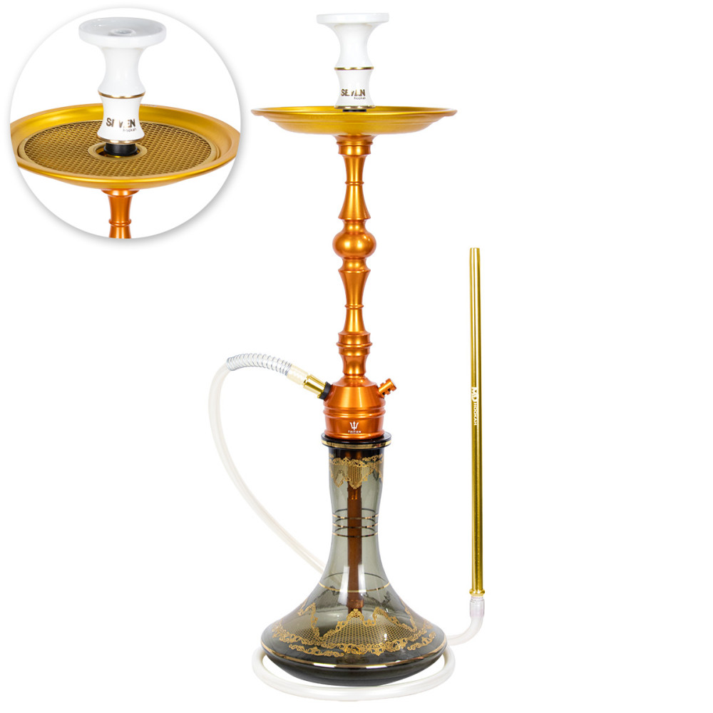 Narguile Triton Up Laranja Vaso Md Genie 26cm Rosh Seven Bowl Prato Komanches